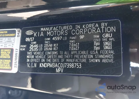2018 Kia Sportage Lx from USA, damaged, VIN KNDPM3AC0J7398753